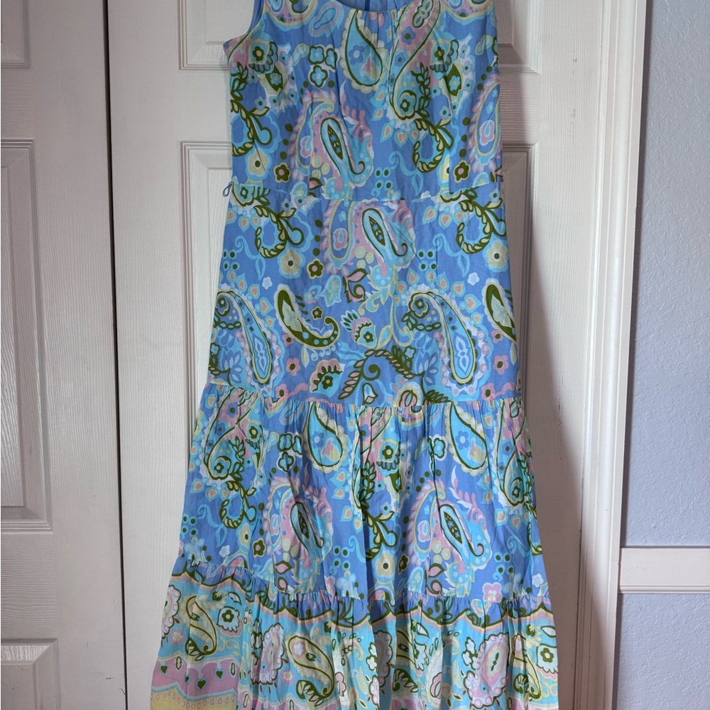 Paisley Print Blue and Green Dress